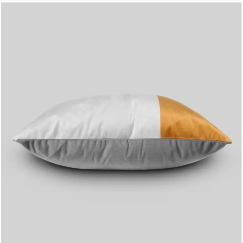 Cushion - Velvet Mustard and Grey