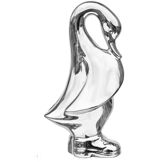 Ceramic Chrome Duck in Boots Small