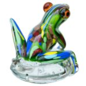 Glass Jungle Frog Paperweight