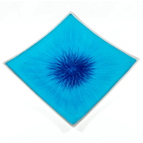 Tilnar Art Aluminium Collection - Square Platter 30cm Brushed Aqua