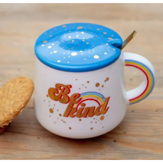 Be Kind Rainbow Mug, Coaster and Spoon