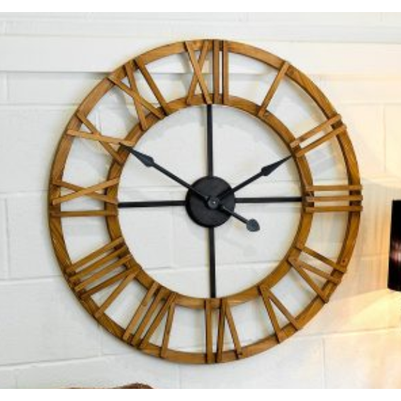 Large Round Wooden Wall Clock