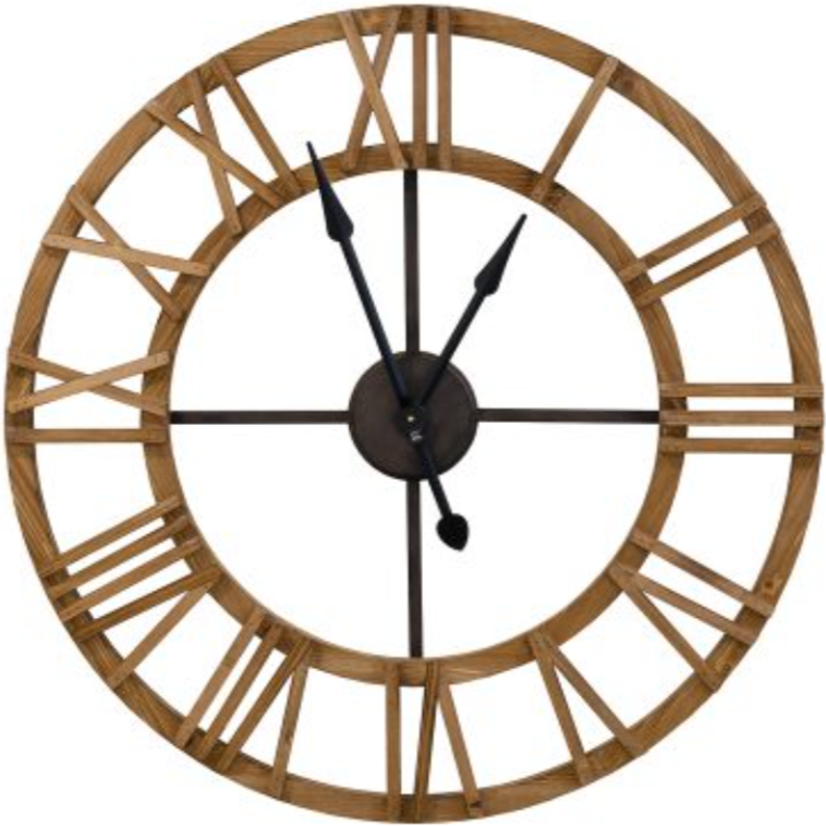 Large Round Wooden Wall Clock