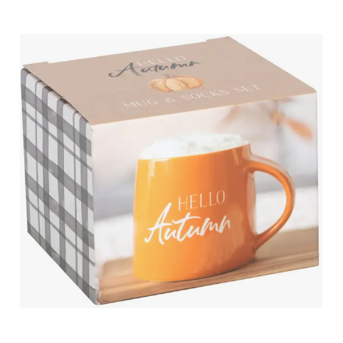 Hello Autumn Mug and Sock Set