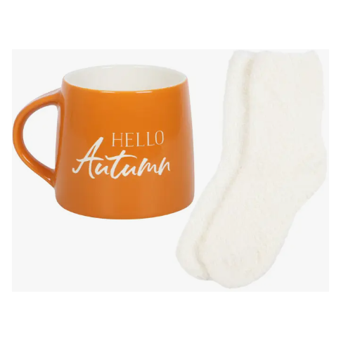 Hello Autumn Mug and Sock Set