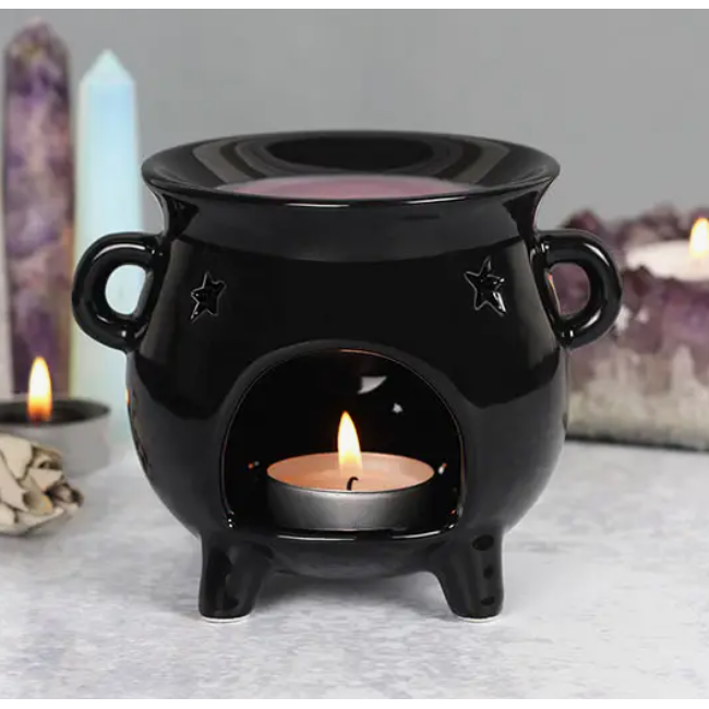 Gothic Black Cauldron Oil Burner