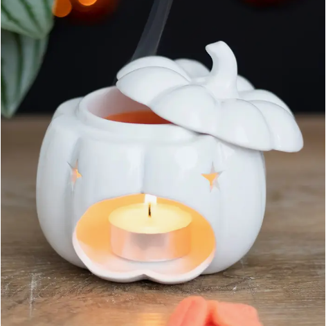 Ceramic White Pumpkin Oil Burner