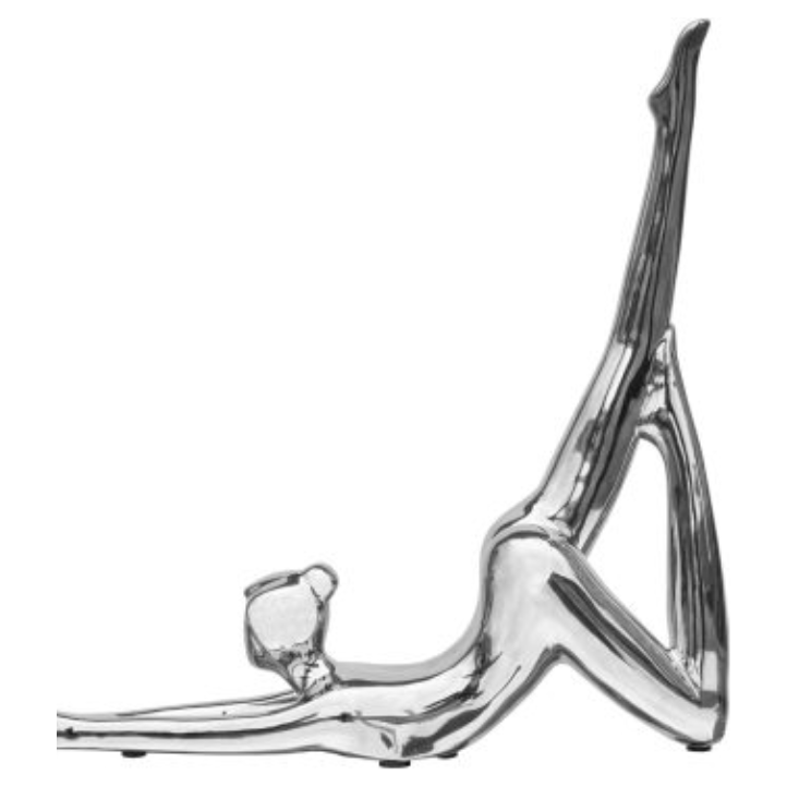 Ceramic Silver Yoga Lady