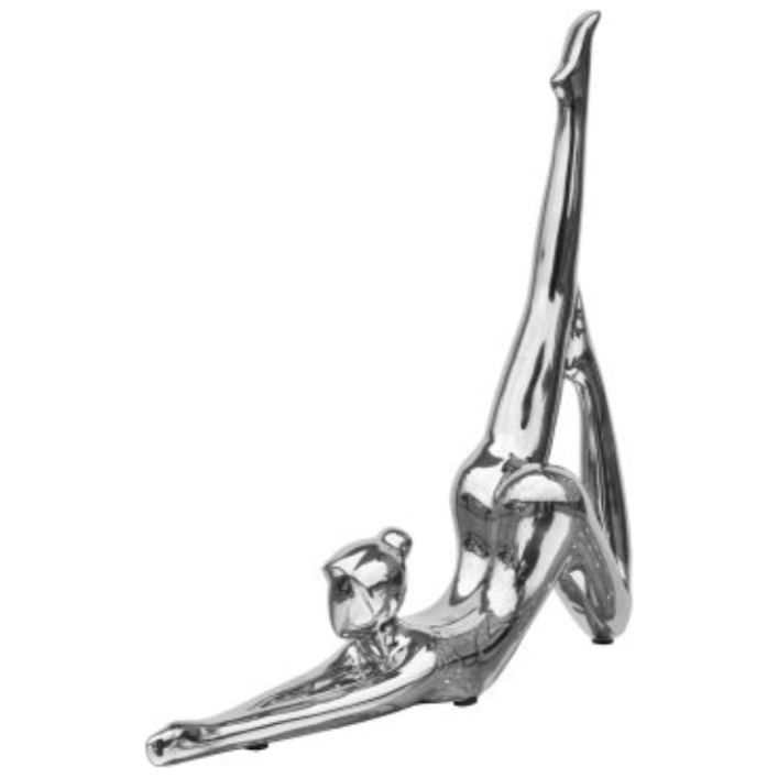 Ceramic Silver Yoga Lady