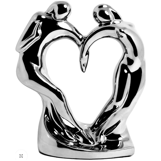 Silver Ceramic Dancing Couple