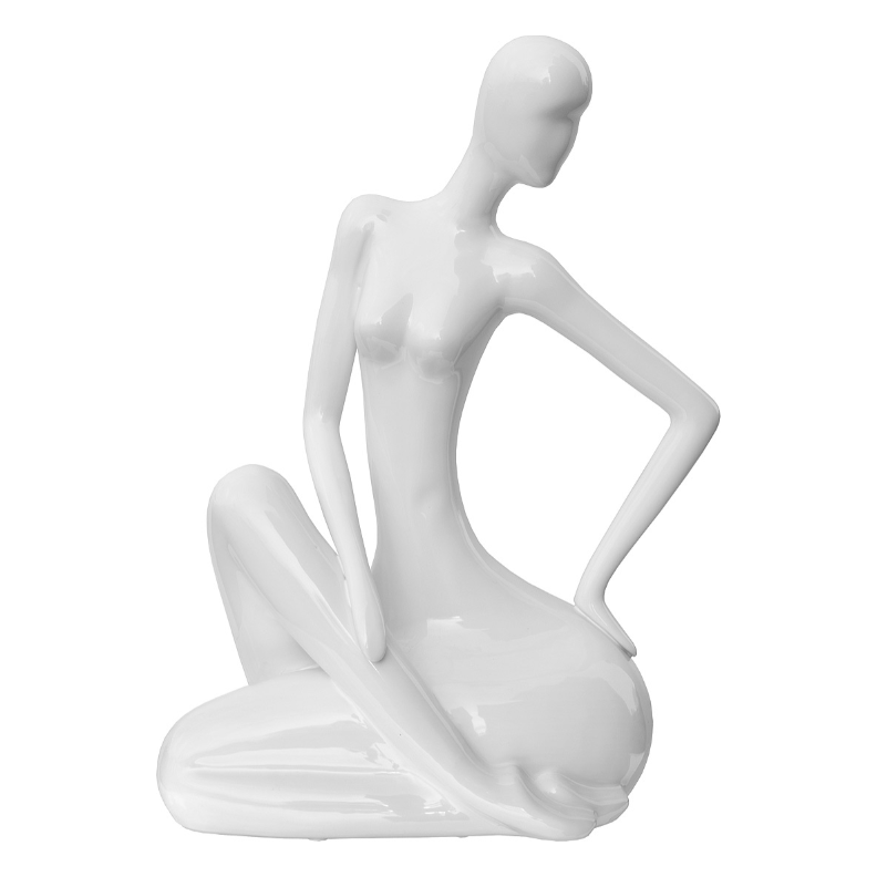 Ceramic White Sitting Lady