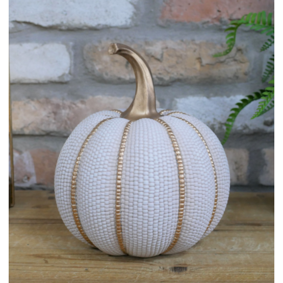 White Beaded Pumpkin - COLLECTION ONLY