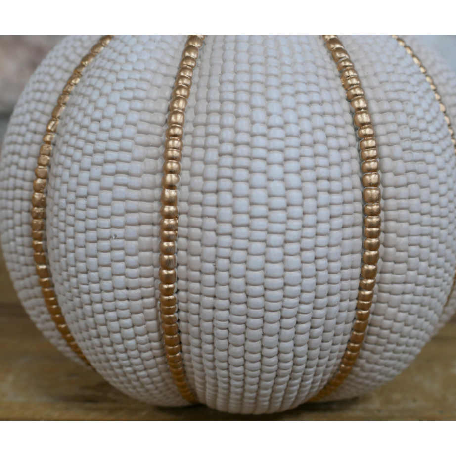 White Beaded Pumpkin - COLLECTION ONLY