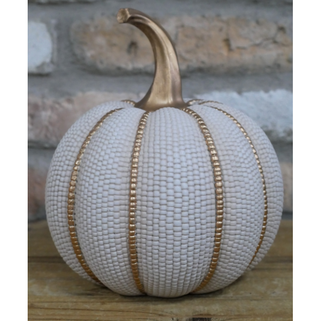 White Beaded Pumpkin - COLLECTION ONLY