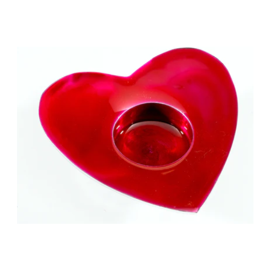 Tilnar Art Aluminium Collection - Heart Tealight Holder Pink