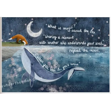 Fox Under The Moon Print - P2205 Soul Mates