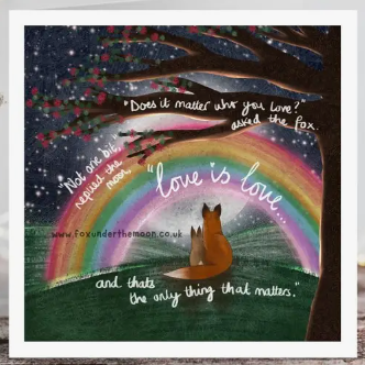 Fox Under The Moon Card - C2203 Love is Love