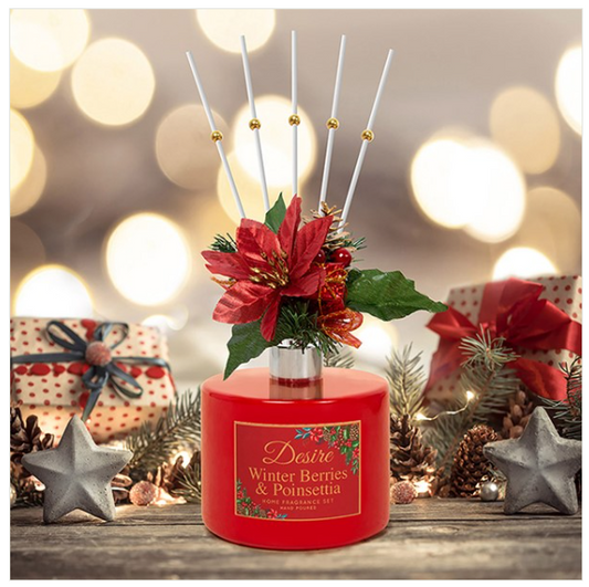 Desire White Berries and Poinsetta Large Boutique Diffuser