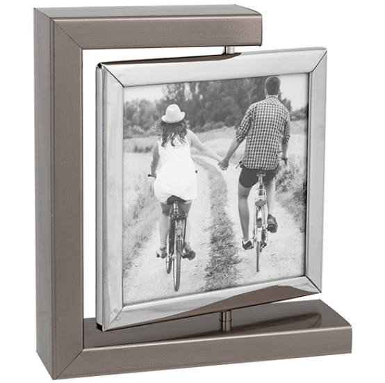 Dark Silver Metal Spinning Picture Frame