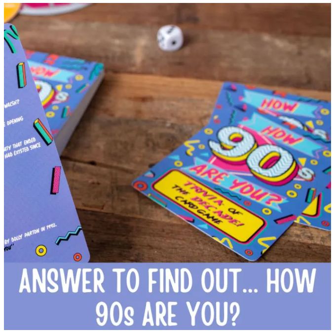 How 90's Are You - 90's Trivia Card Game