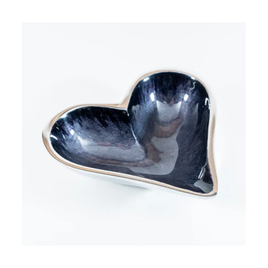 Tilnar Art Aluminium Collection - Heart Dish Extra Small Brushed Black