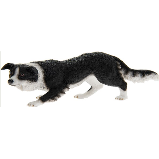 Black and White Resin Sheepdog