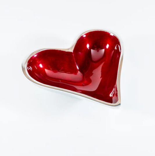 Tilnar Art Aluminium Collection - Heart Dish Extra Small Red
