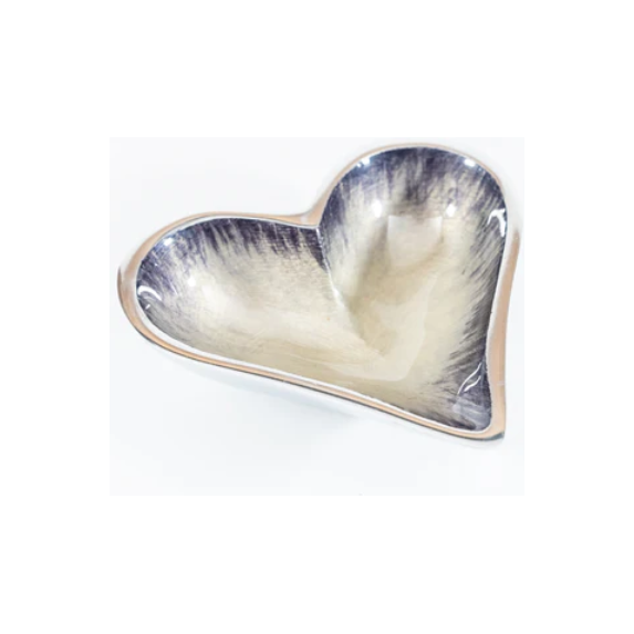 Tilnar Art Aluminium Collection - Heart Dish Extra Small Brushed Silver