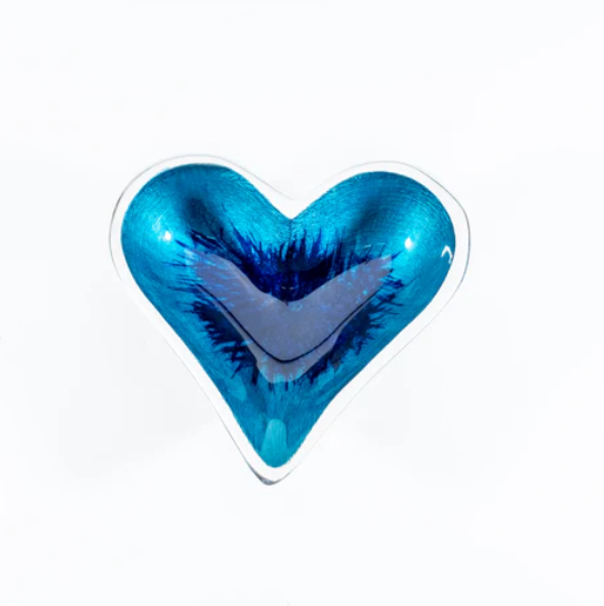 Tilnar Art Aluminium Collection - Heart Dish Extra Small Brushed Aqua