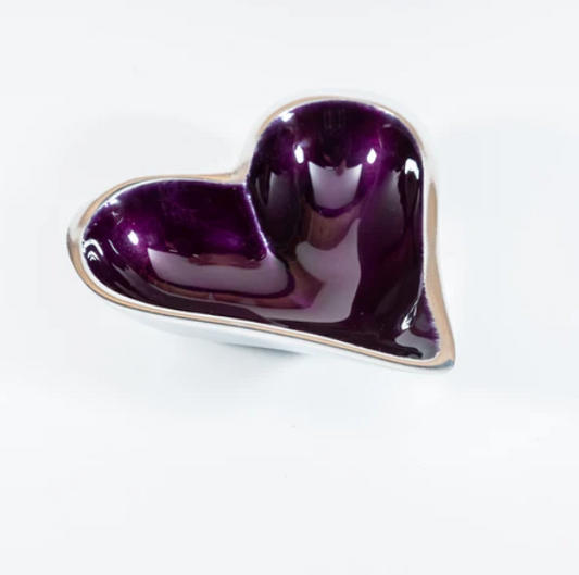 Tilnar Art Aluminium Collection - Heart Dish Extra Small Purple