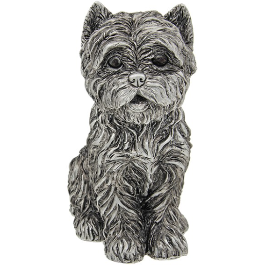 Silver Detailed Sitting Highland Terrier Large