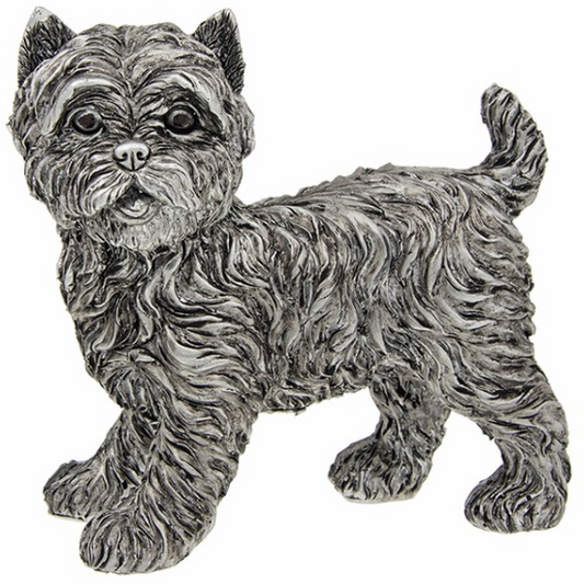 Silver Detailed Standing Highland Terrier Large