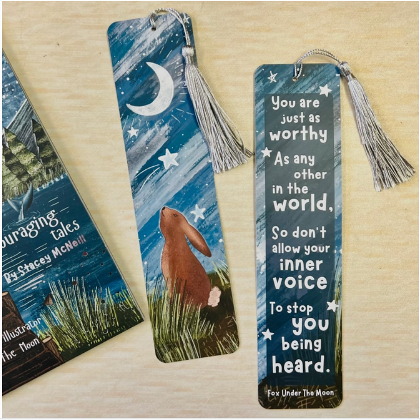 Fox Under The Moon - Rabbit Bookmark