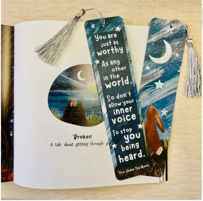 Fox Under The Moon - Rabbit Bookmark