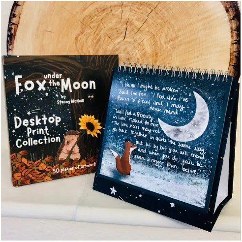 Fox Under The Moon - Desktop Print Collection