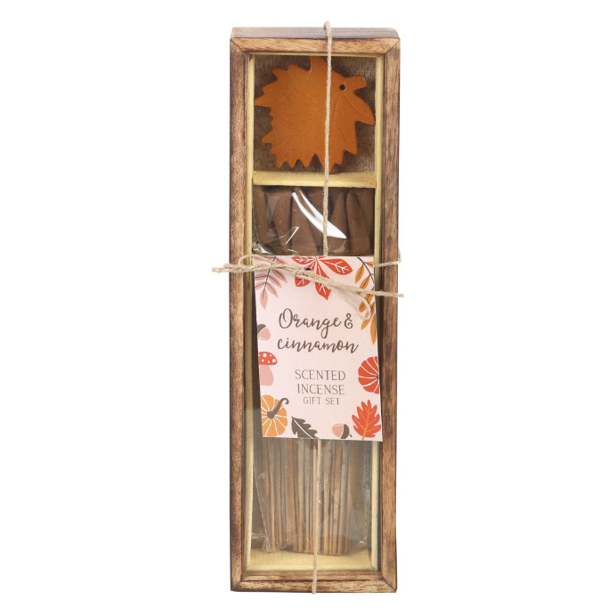 Autumn Leaf Orange And Cinnamon Fall Incense Gift Set