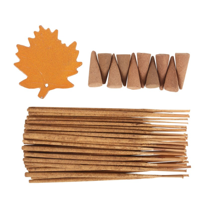 Autumn Leaf Orange And Cinnamon Fall Incense Gift Set