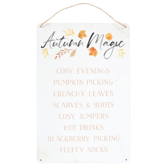 Autumn Magic Metal Hanging Sign