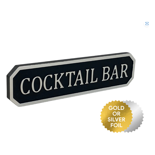 Cocktail Bar Silver Foil Sign