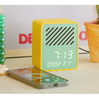 Rise and Play - Green Bluetooth Speaker and Alarm Clock