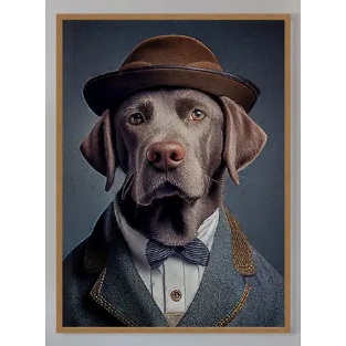 Black Labrador Animal Head Print