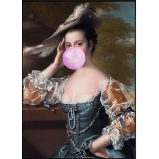 Bubblegum Lady Portrait Print