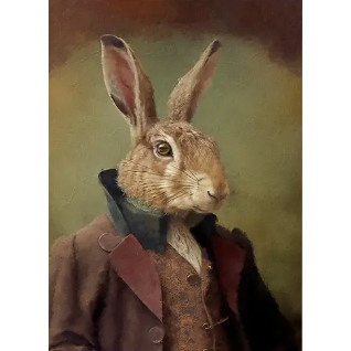 Hare Animal Head Print