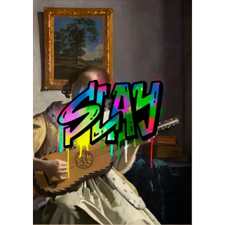 Slay Graffiti Tag Portrait Print