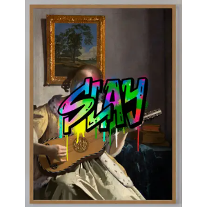 Slay Graffiti Tag Portrait Print