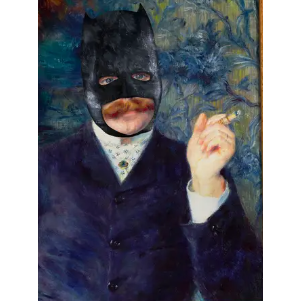 Vintage Batman Painting Altered Art Print