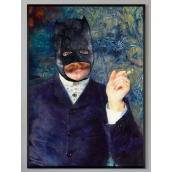 Vintage Batman Painting Altered Art Print