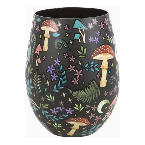 Dark Forest Print Stemless Wine Glass