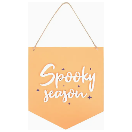 Orange Spooky Season Pastel Hanging Sign