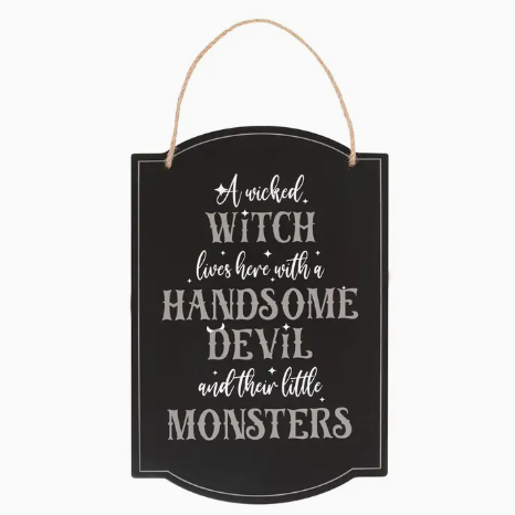 Wicked Witch Family Hanging Sign